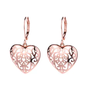 14K Rose Gold Filigree Heart Earring 14K Rose Gold Filigree Heart Earring