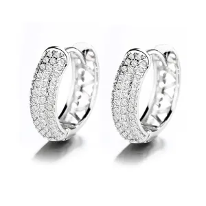 14K Rose Gold Filigree Heart Huggie Earring with Crystal 14K Rose Gold Filigree Heart Huggie Earring with Crystal