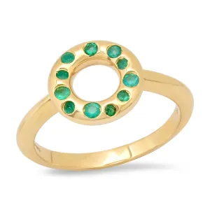 14K YG Bebe Round Emerald Ring 14K YG Bebe Round Emerald Ring
