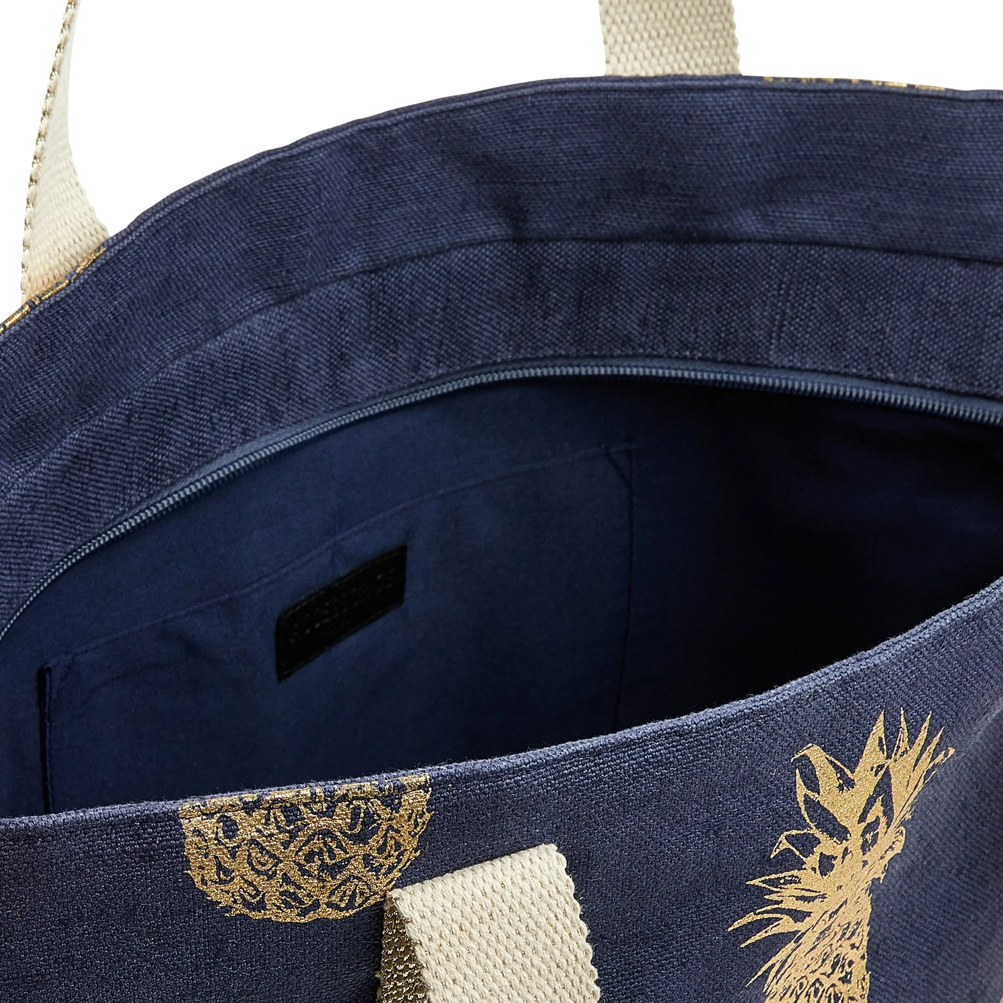 Accessorize London Metallic pineapple print tote bag