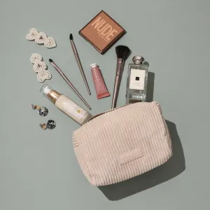 Accessorize London Women's Cream Cord Make Up Bag Accessorize London Women's Cream Cord Make Up Bag