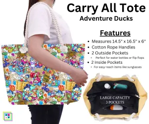 Adventure Ducks Carry All Tote w/ Zipper Adventure Ducks Carry All Tote w/ Zipper