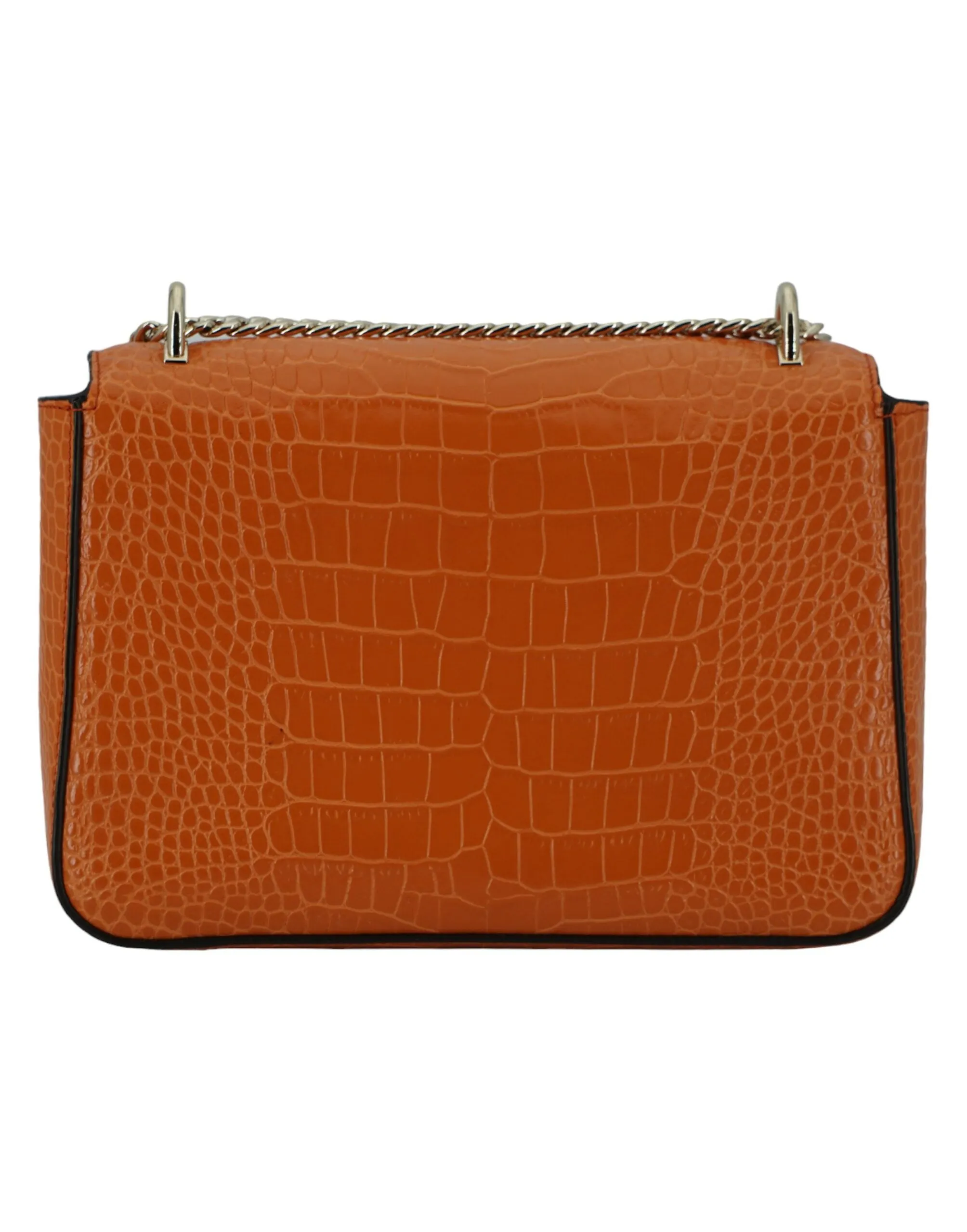 Amber Orange Leather Shoulder Bag