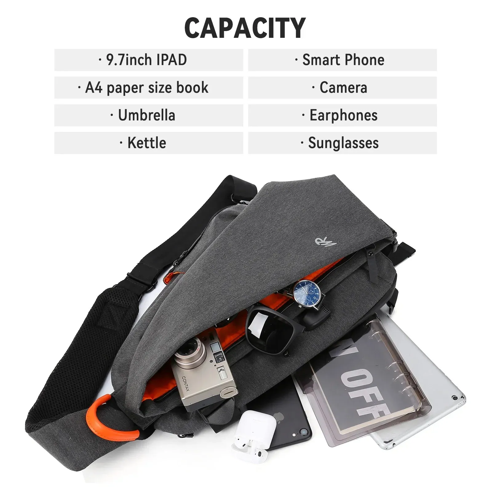 Anti Theft Sling Bag for Travel Hiking Biking