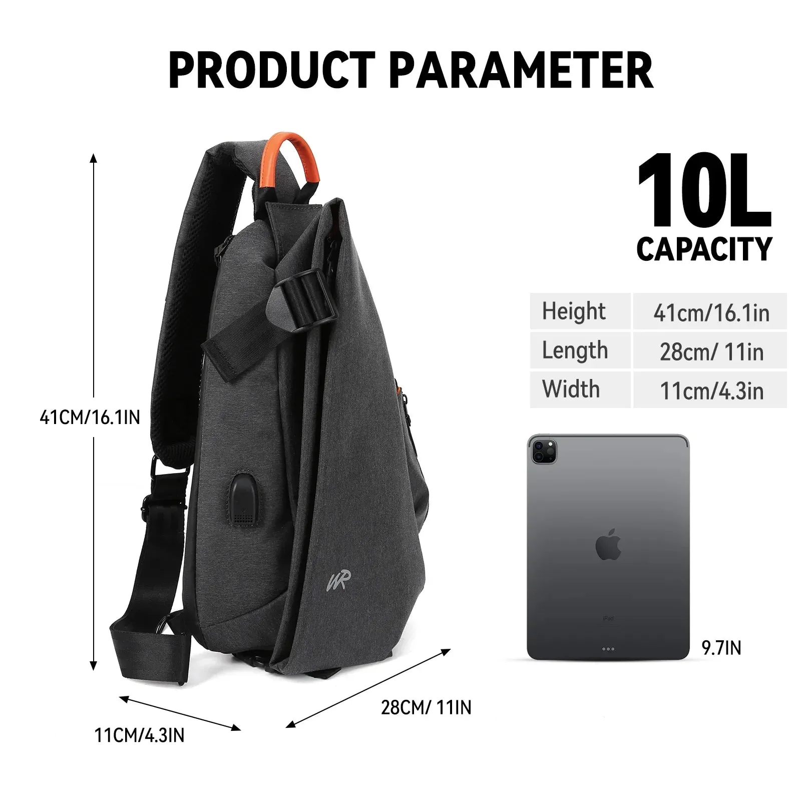 Anti Theft Sling Bag for Travel Hiking Biking