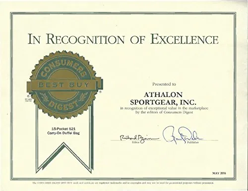 Athalon Luggage 22 Inch 15-Pocket Duffel, Red, One Size