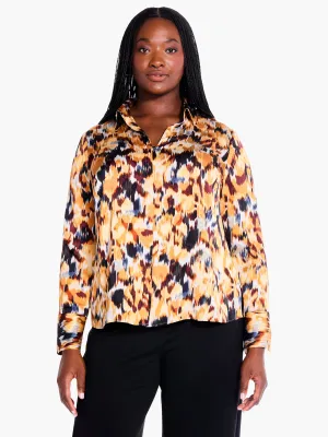 Autumn Ikat Shirt in Yellow Multi