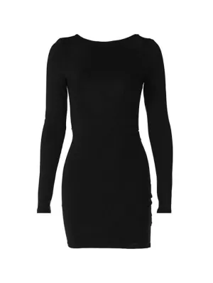 Black Backless Chain Decor Slim Mini Dress Black Backless Chain Decor Slim Mini Dress