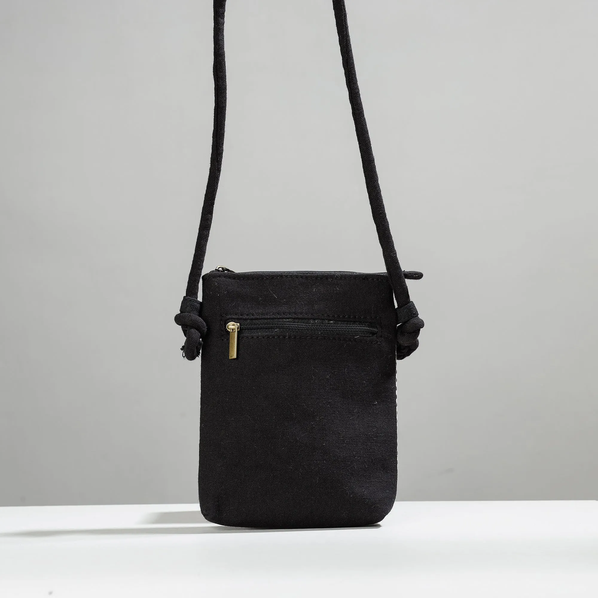 Black - Hand Embroidered Sling Bag