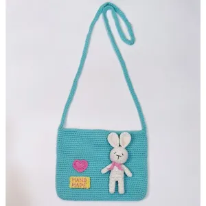 Blue Bunny Purse Set - Handcrafted Crochet Blue Bunny Purse Set - Handcrafted Crochet