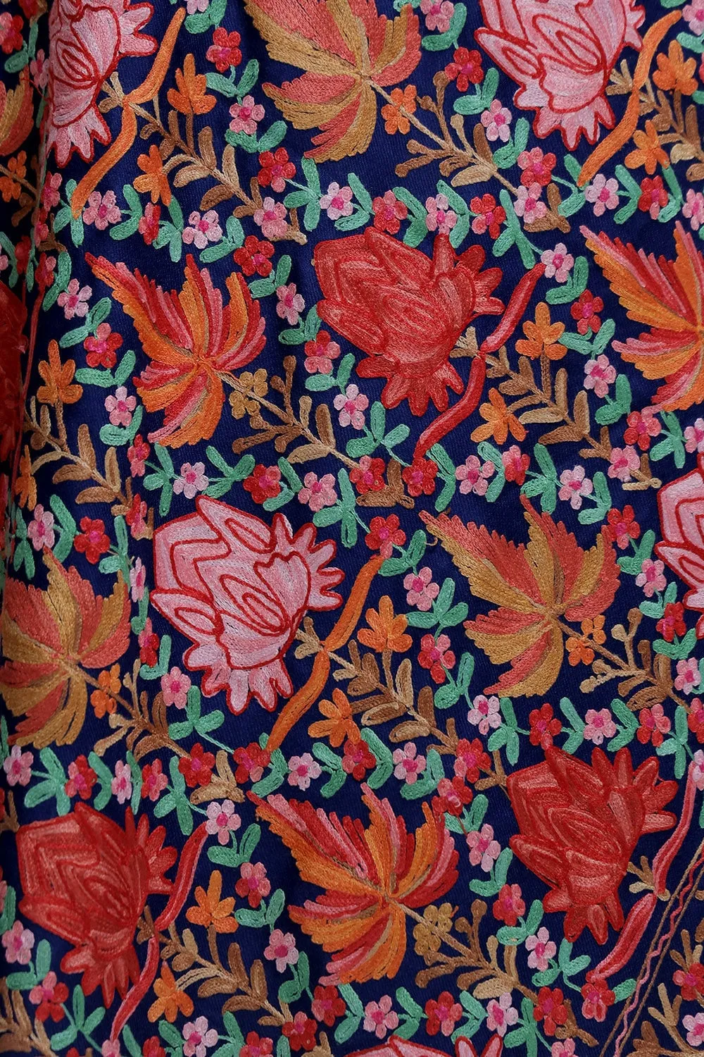 Blue Colour Base Beautiful Concept Of Chinaar All Over Jaal Looks Amazing On The Wearer.