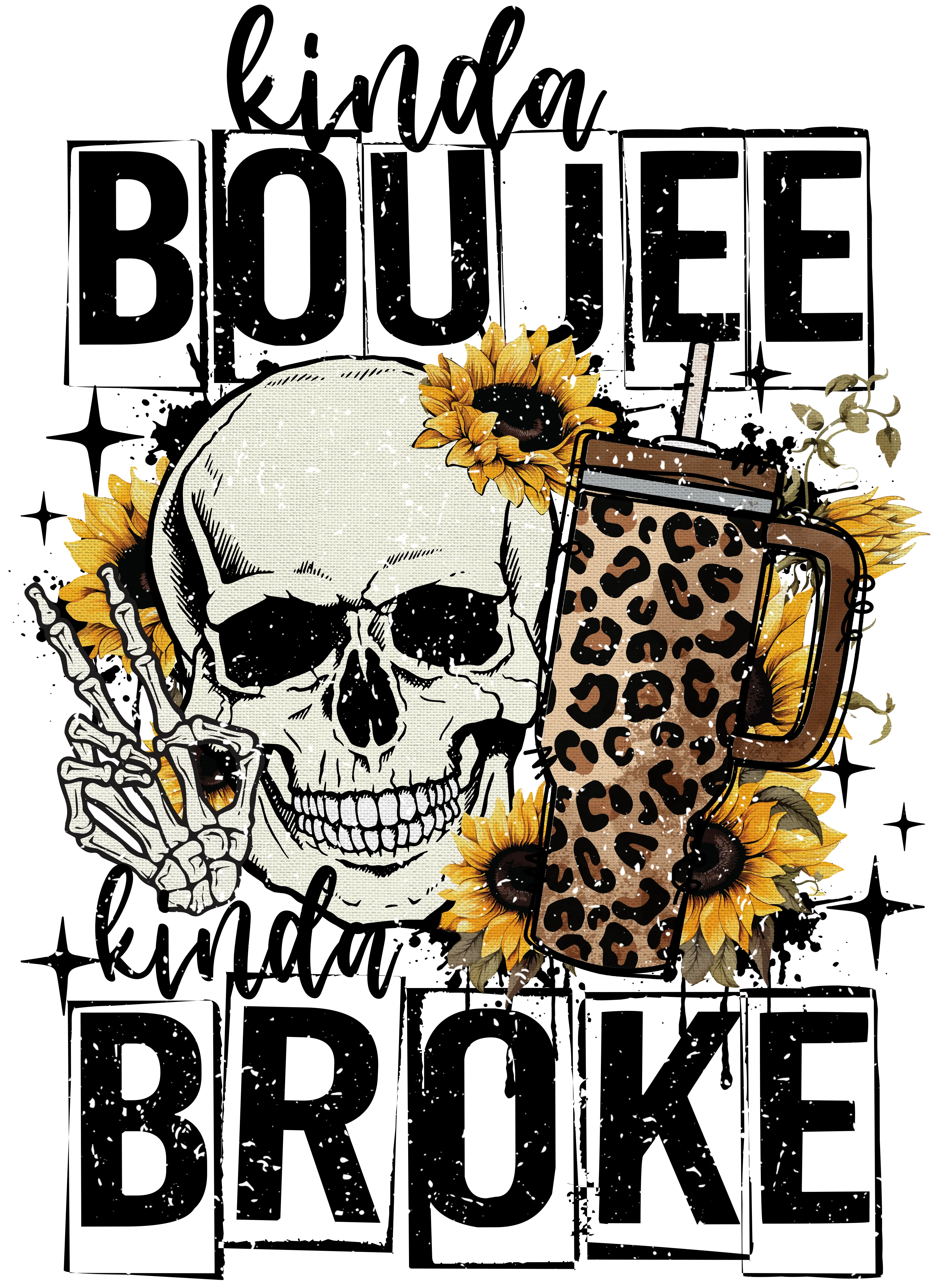 Boujee heat transfer, press and peel, no shirt