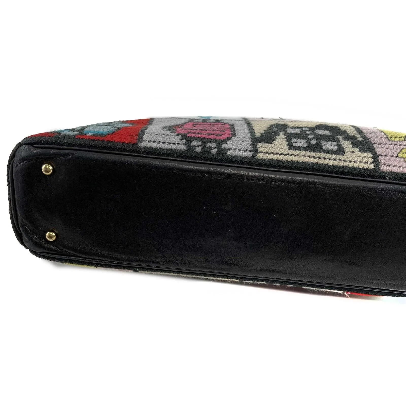 Chanel Multicolor Wool Precious Symbols Needle Point Bag Handbag 2003-2004 w/BOX