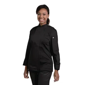 Chef Works Hartford Lightweight Zip Womens Chef Jacket Black XL Chef Works Hartford Lightweight Zip Womens Chef Jacket Black XL