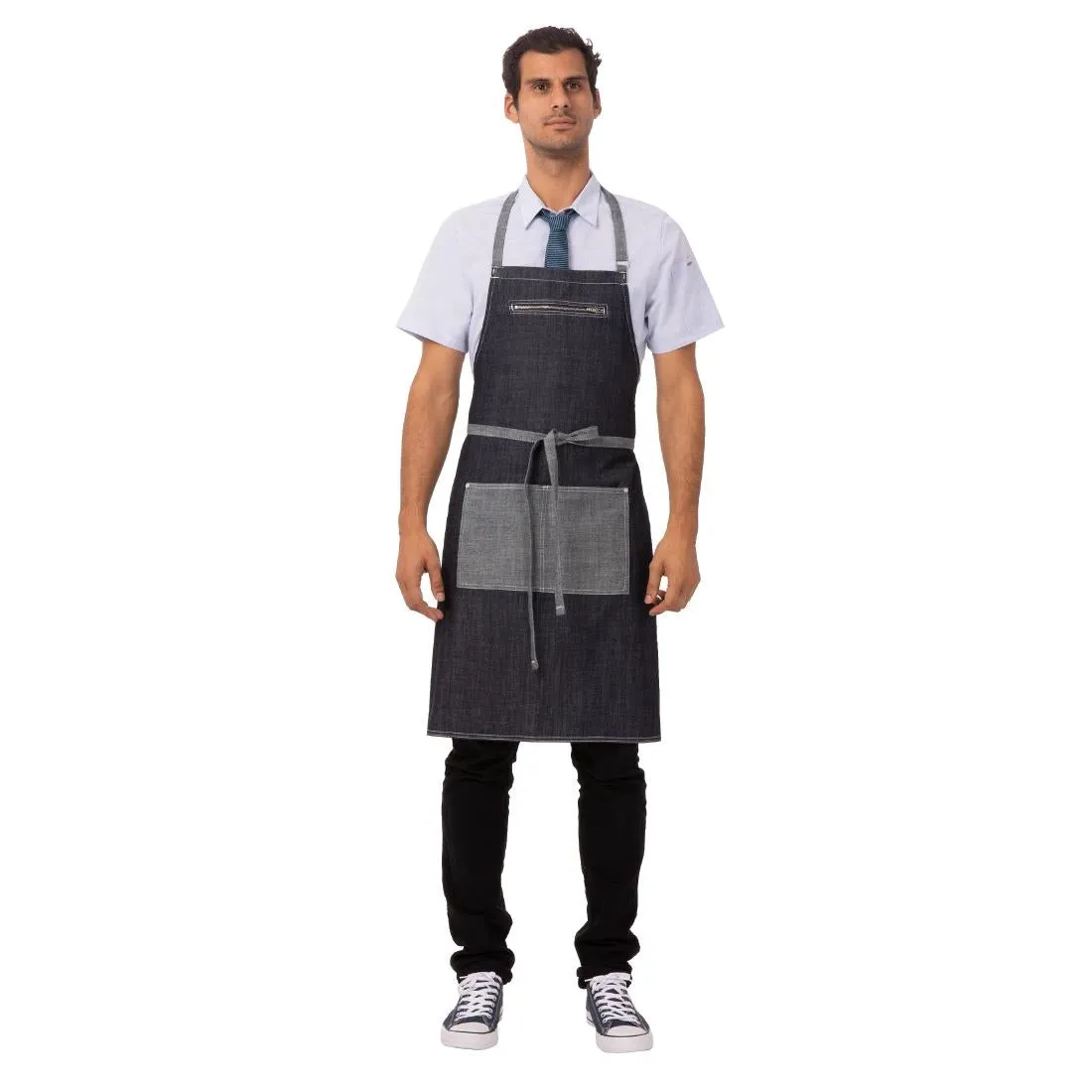 Chef Works Urban Manhattan Bib Apron Indigo