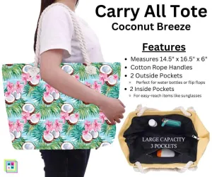 Coconut Breeze Carry All Tote w/ Zipper Coconut Breeze Carry All Tote w/ Zipper
