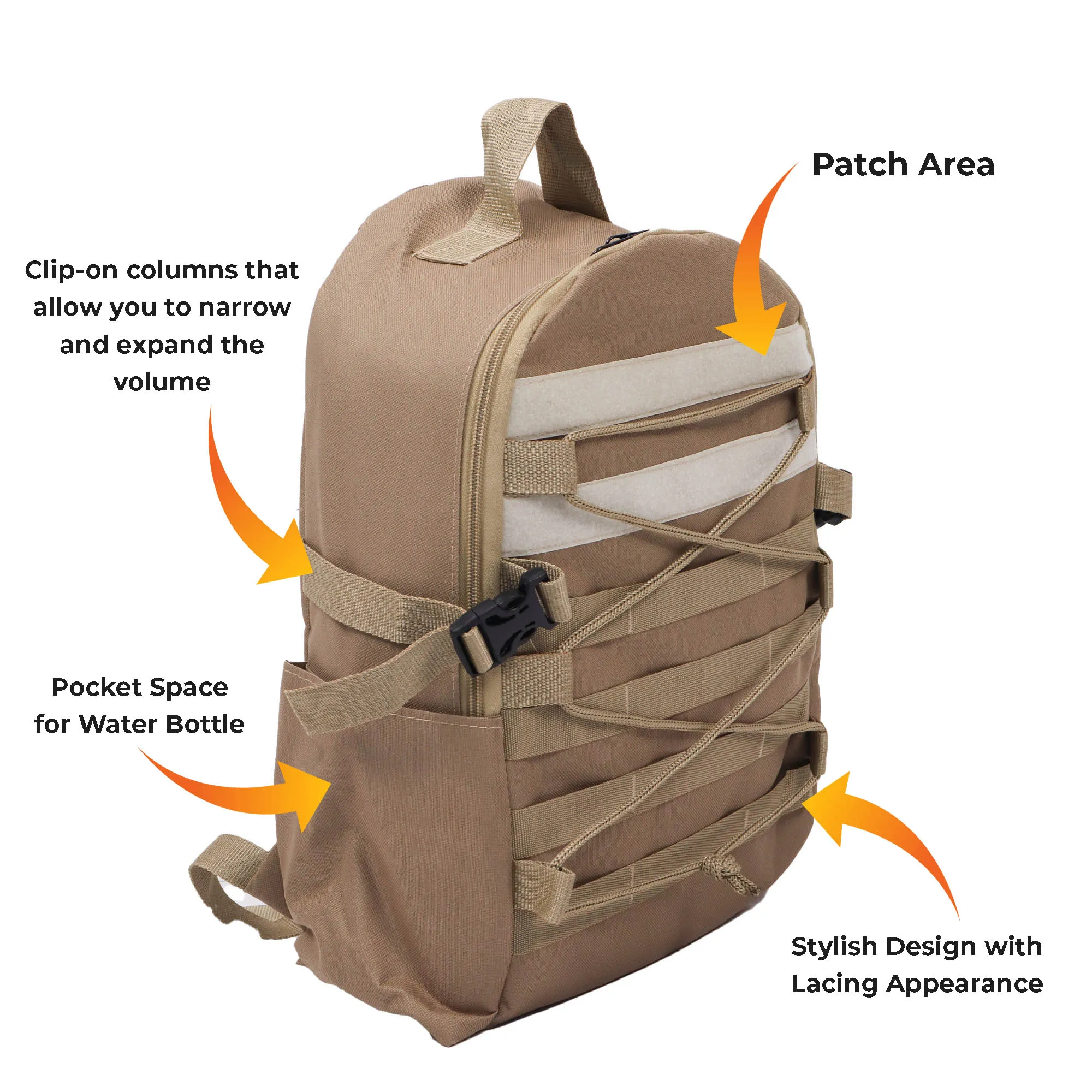 Deserton Camouflage Tactical ERA Model Daily Backpack - 25 Litre Bag