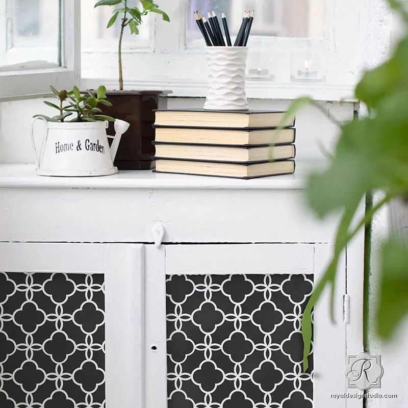 Eastern Lattice Furniture Stencil