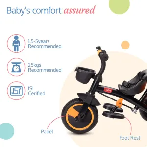 Elegant Lite Kids' Tricycle with Push Bar - Orange Elegant Lite Kids' Tricycle with Push Bar - Orange