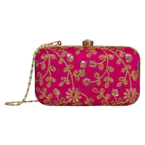Exotic Hot Pink Party wear Bridal Fancy Designer clutch bag Exotic Hot Pink Party wear Bridal Fancy Designer clutch bag