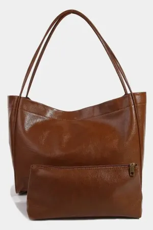 Fame Faux Leather Tote Bag Fame Faux Leather Tote Bag