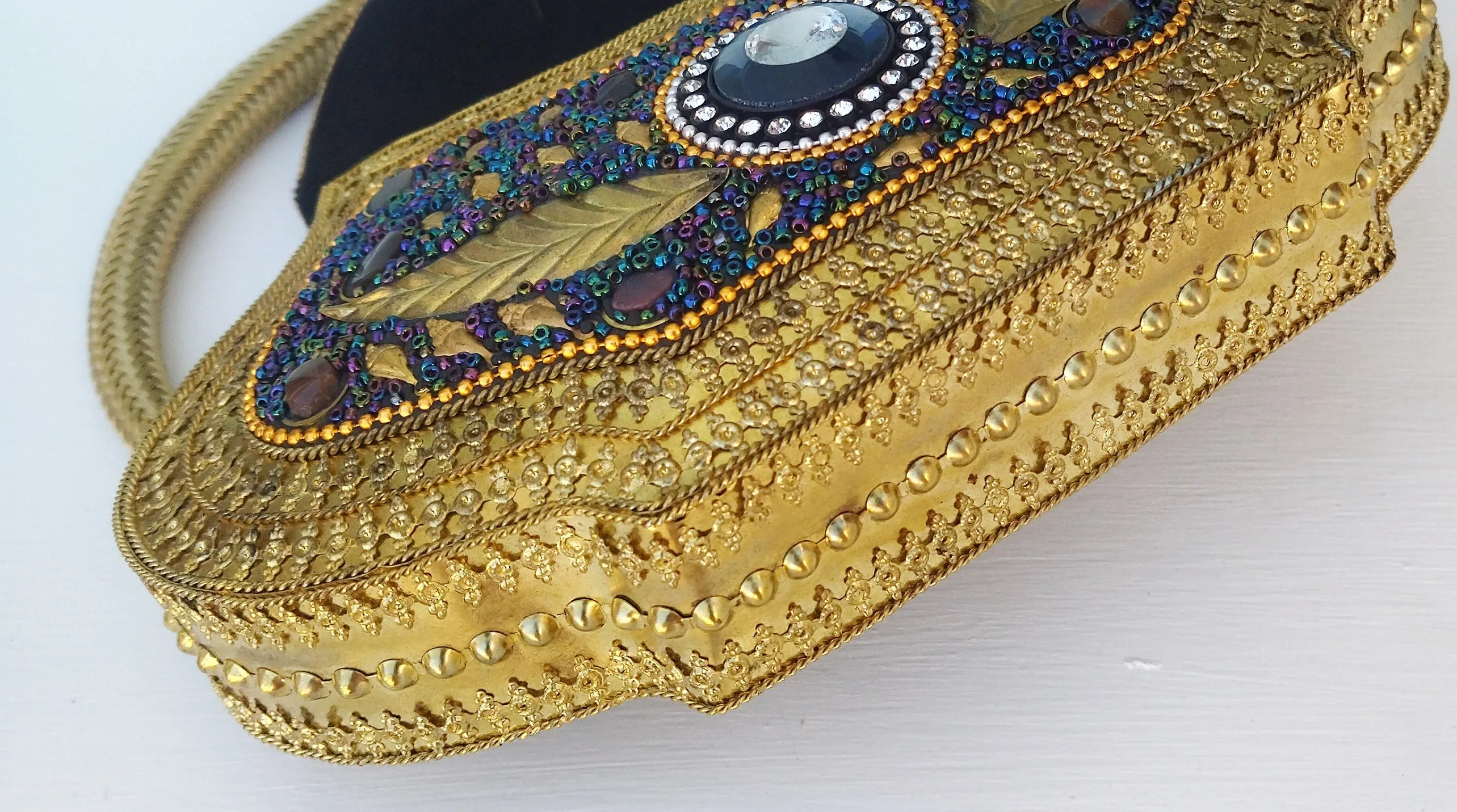 Fancy Beaded Evening Bag, Luxury Ornate Bag