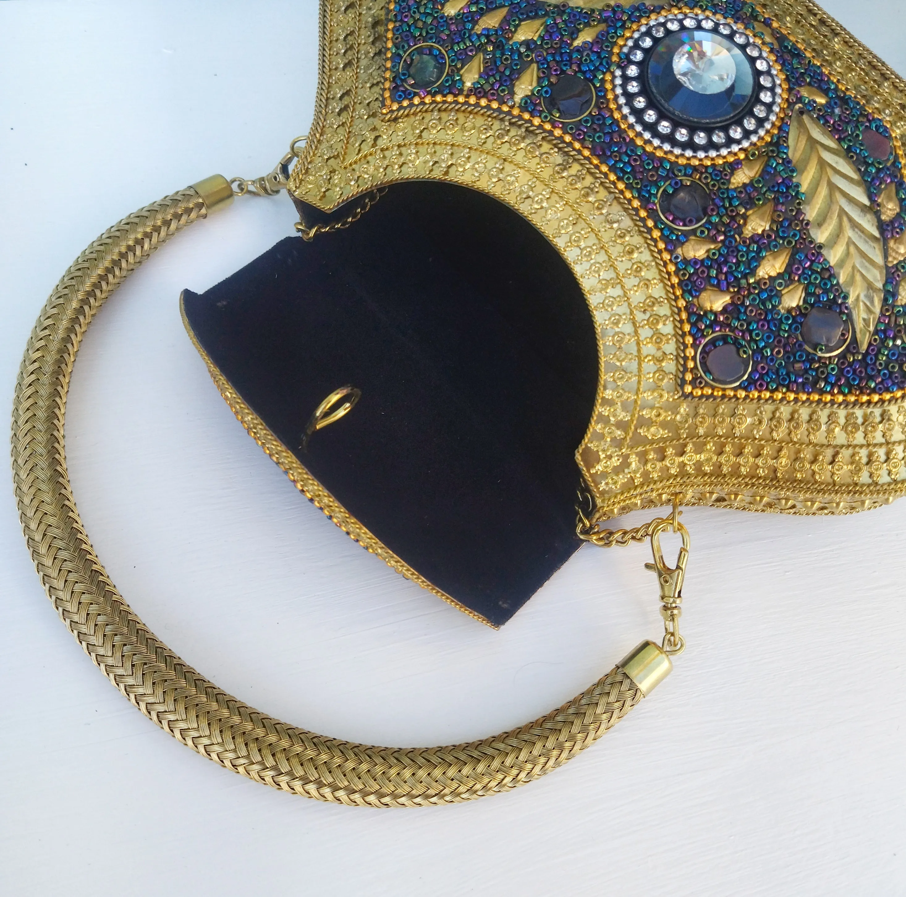 Fancy Beaded Evening Bag, Luxury Ornate Bag