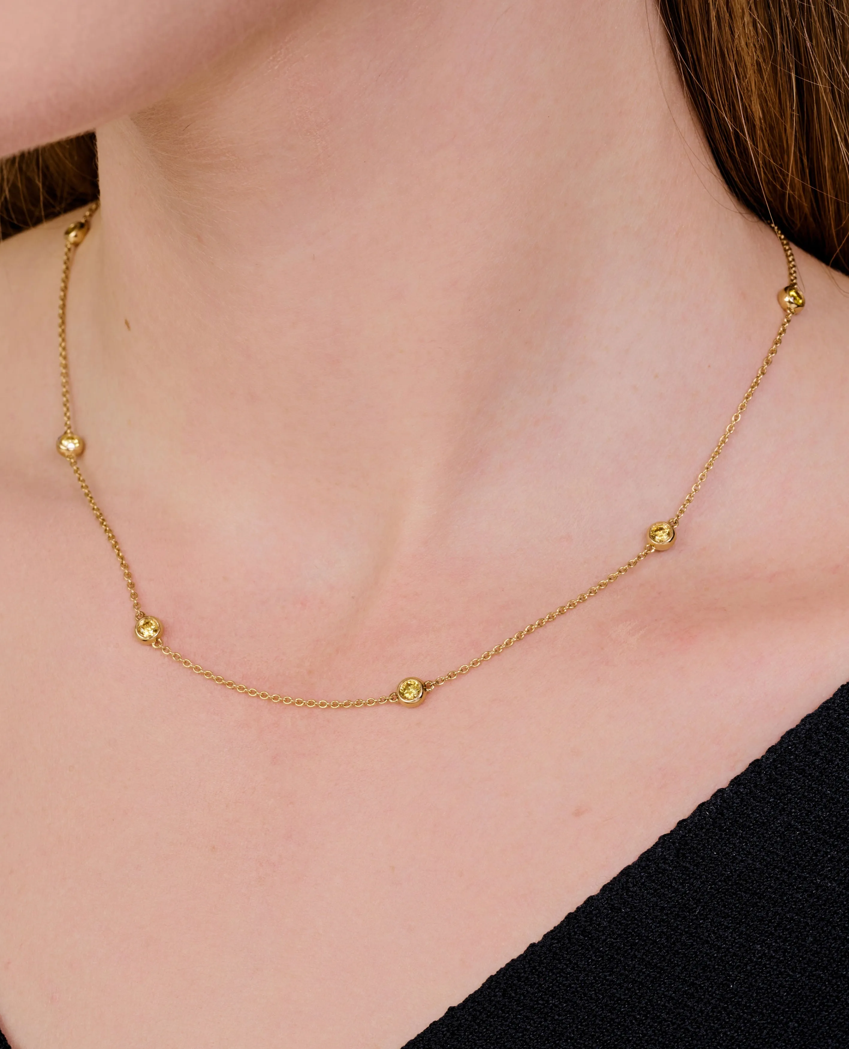 Fancy Color Diamond by the Yard Necklace