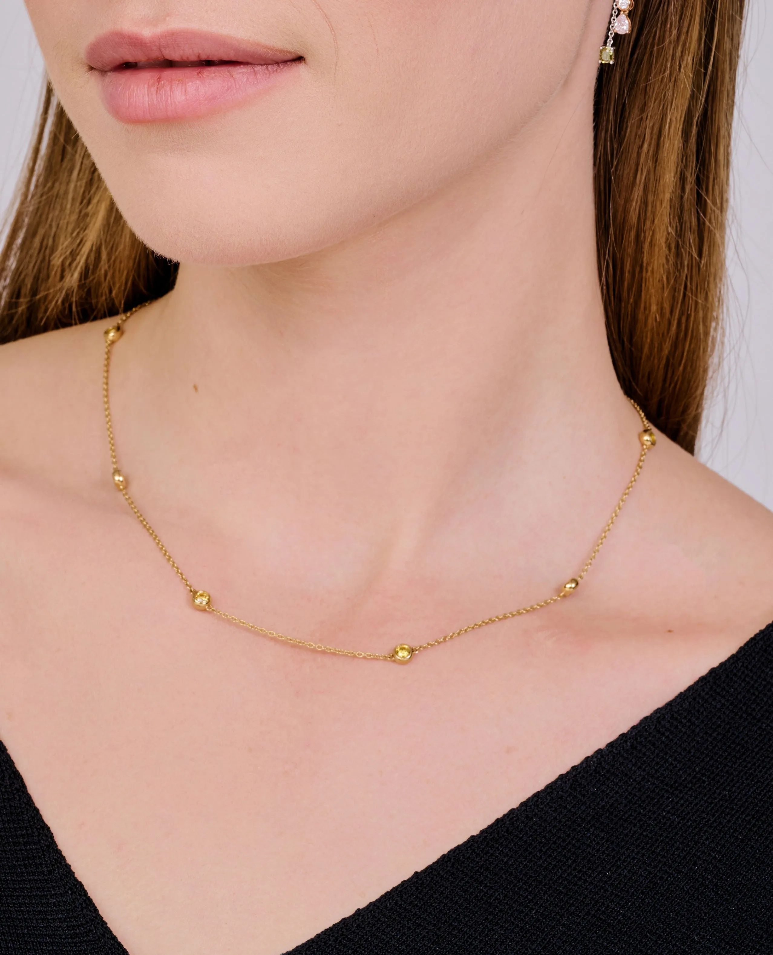 Fancy Color Diamond by the Yard Necklace