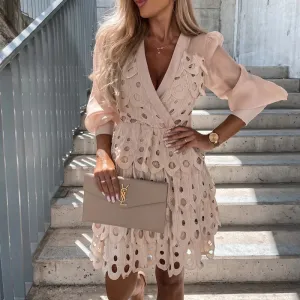 Fashion Solid Color Stitching Dress Fashion Solid Color Stitching Dress