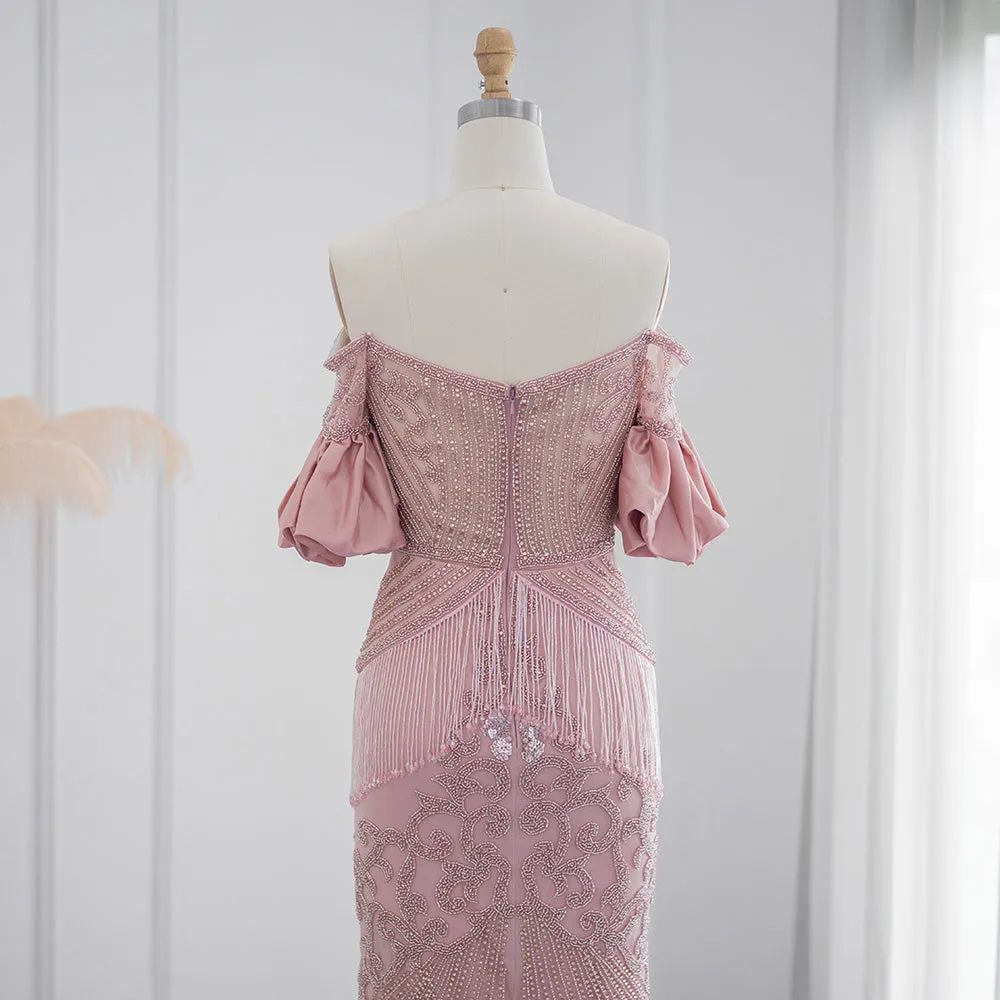 For Sale Black Off Shoulder Mermaid Evening Dress SS313