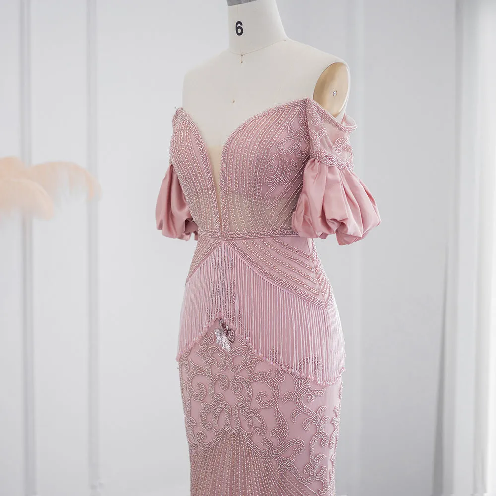 For Sale Black Off Shoulder Mermaid Evening Dress SS313