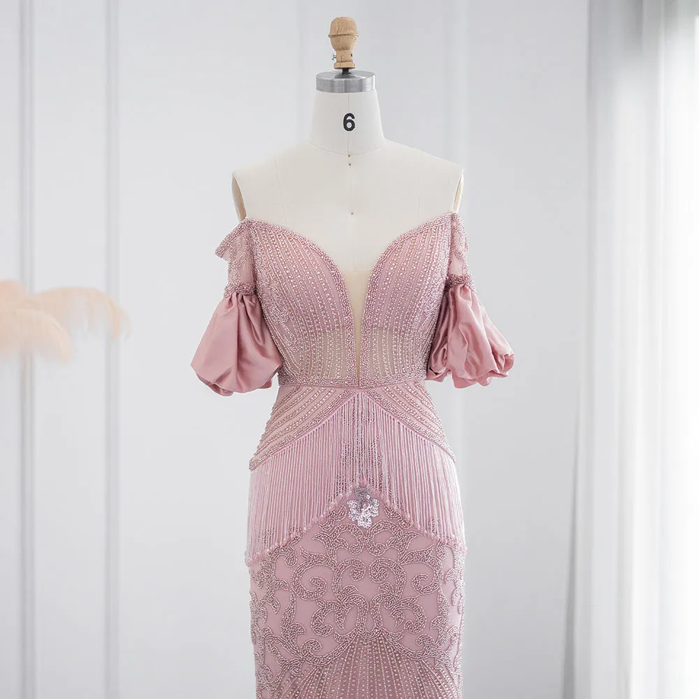 For Sale Black Off Shoulder Mermaid Evening Dress SS313