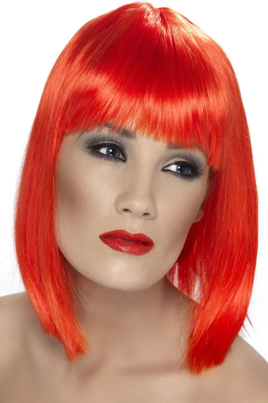 Glamour Party Perücke neon rot