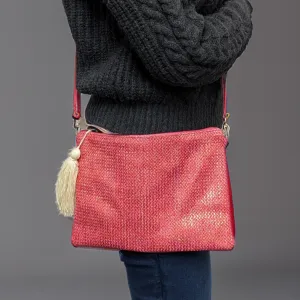 Glitzy Clutch Bag with Tassel - Pink Glitzy Clutch Bag with Tassel - Pink