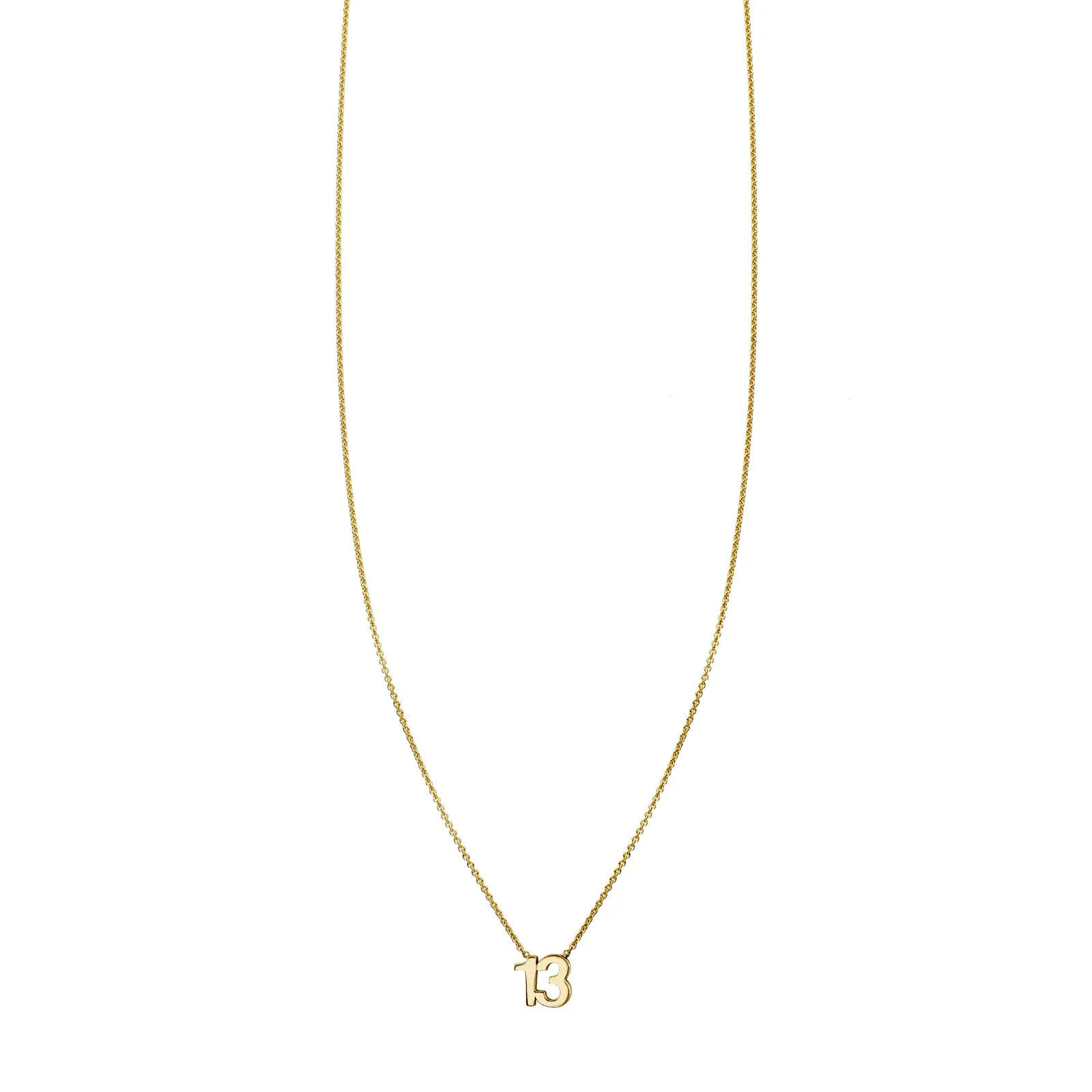 Gold Number 13 Necklace
