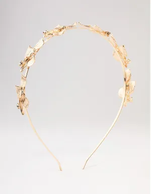 Gold Small Leafy Crystal Headband Gold Small Leafy Crystal Headband