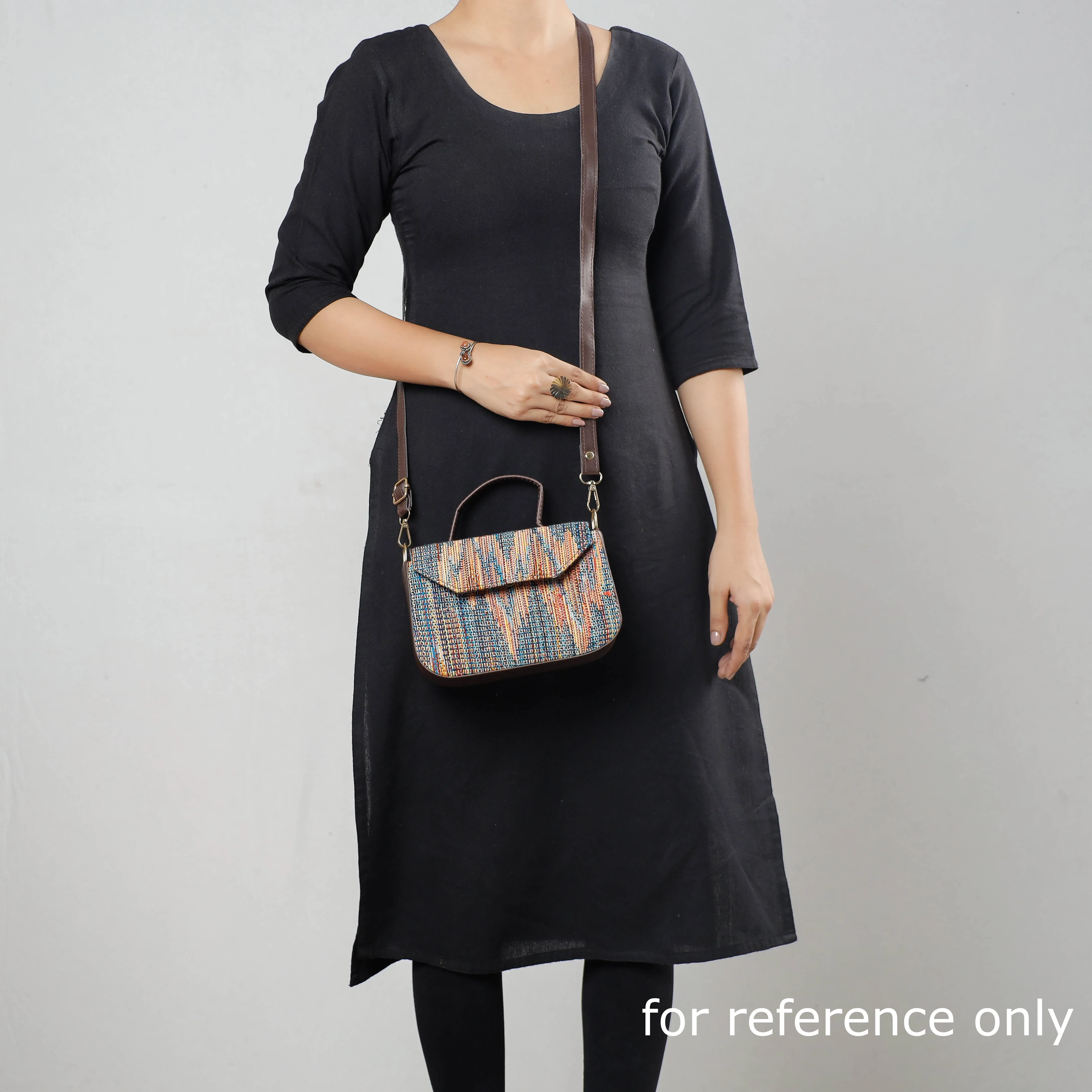 Grey - Kutch Handcrafted Woven Cotton Sling Bag
