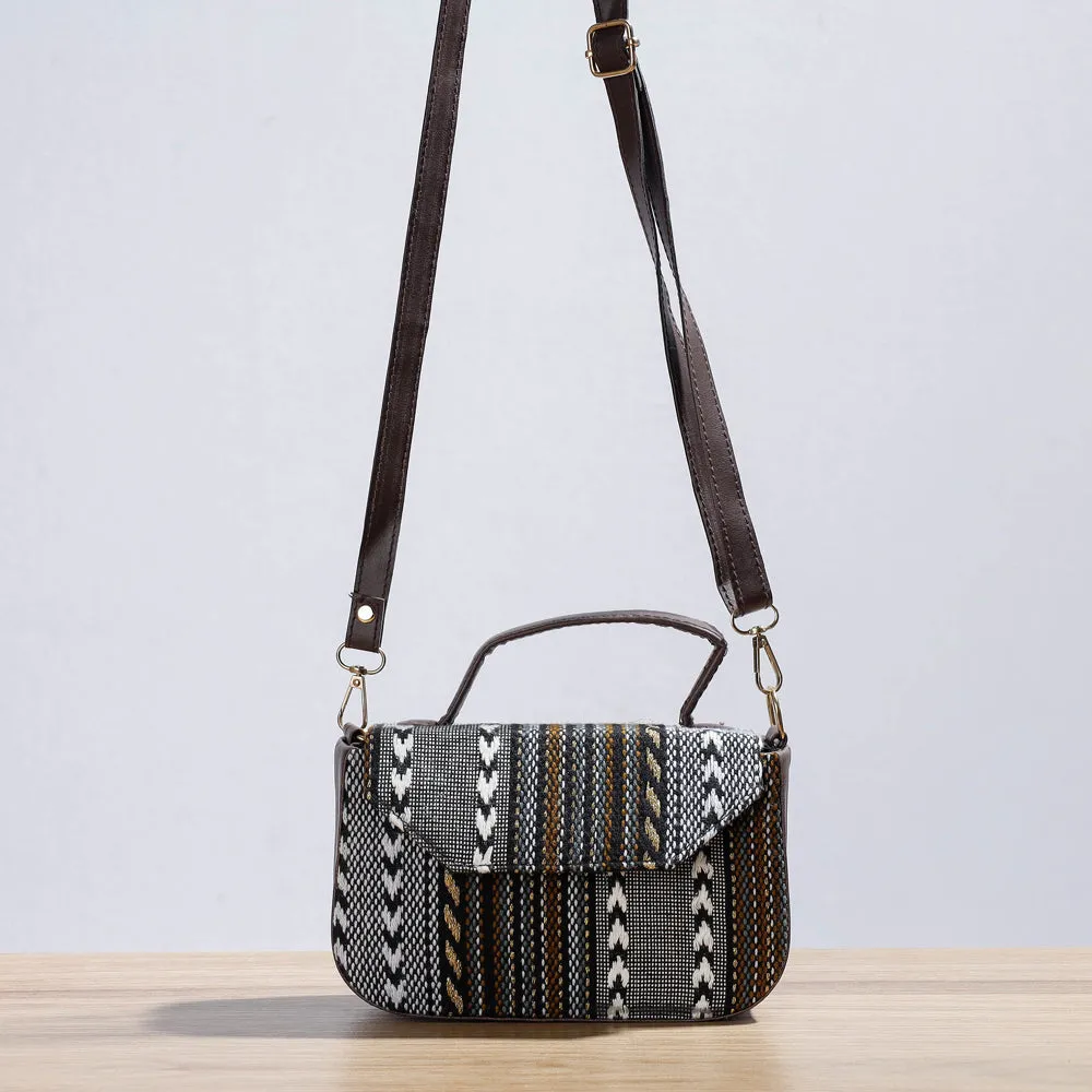 Grey - Kutch Handcrafted Woven Cotton Sling Bag