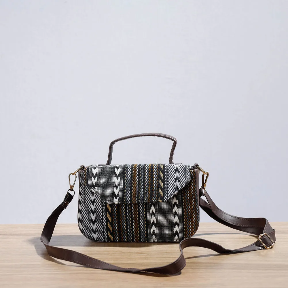 Grey - Kutch Handcrafted Woven Cotton Sling Bag