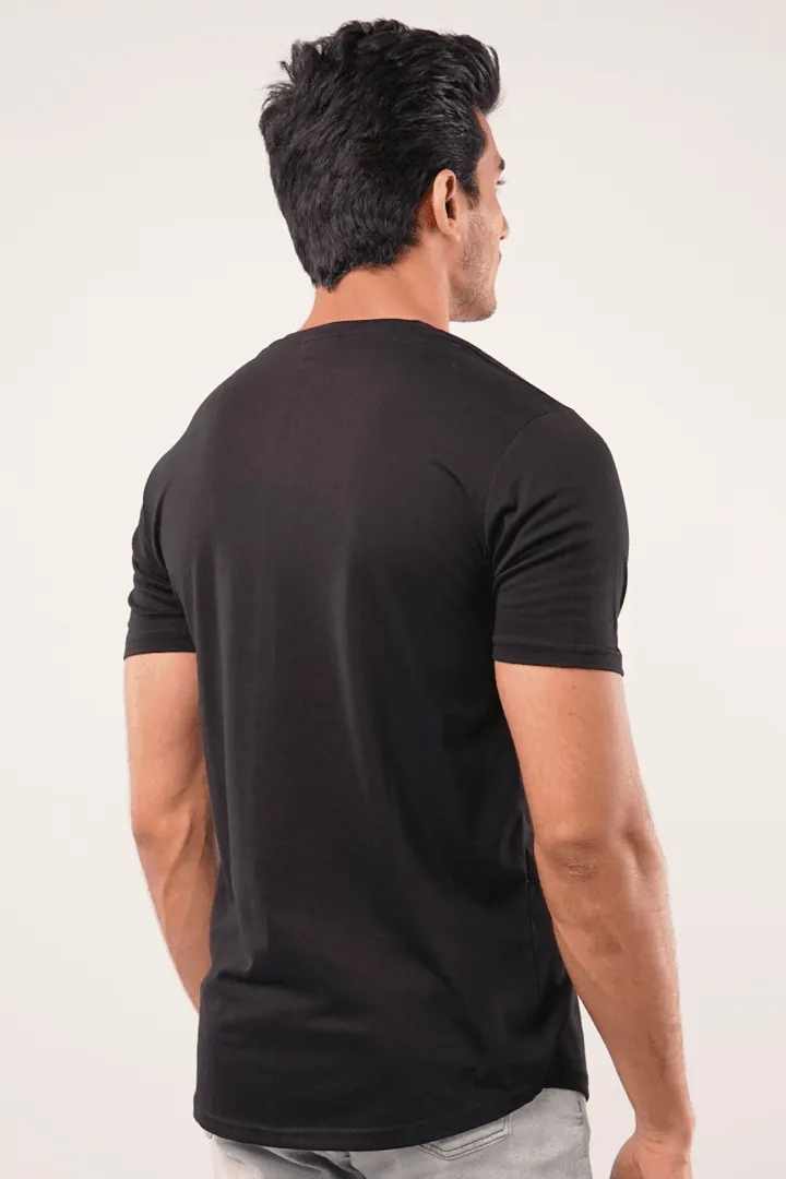 Grime V-Neck T-Shirt - Black