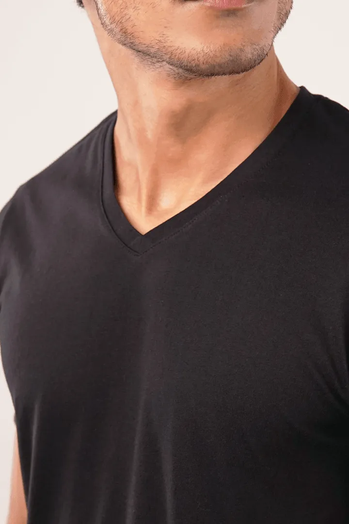 Grime V-Neck T-Shirt - Black