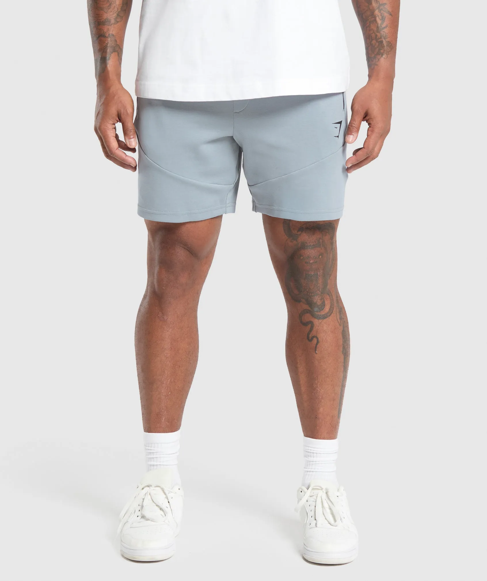 Gymshark Interlock Tech 6" Shorts - Denim Grey