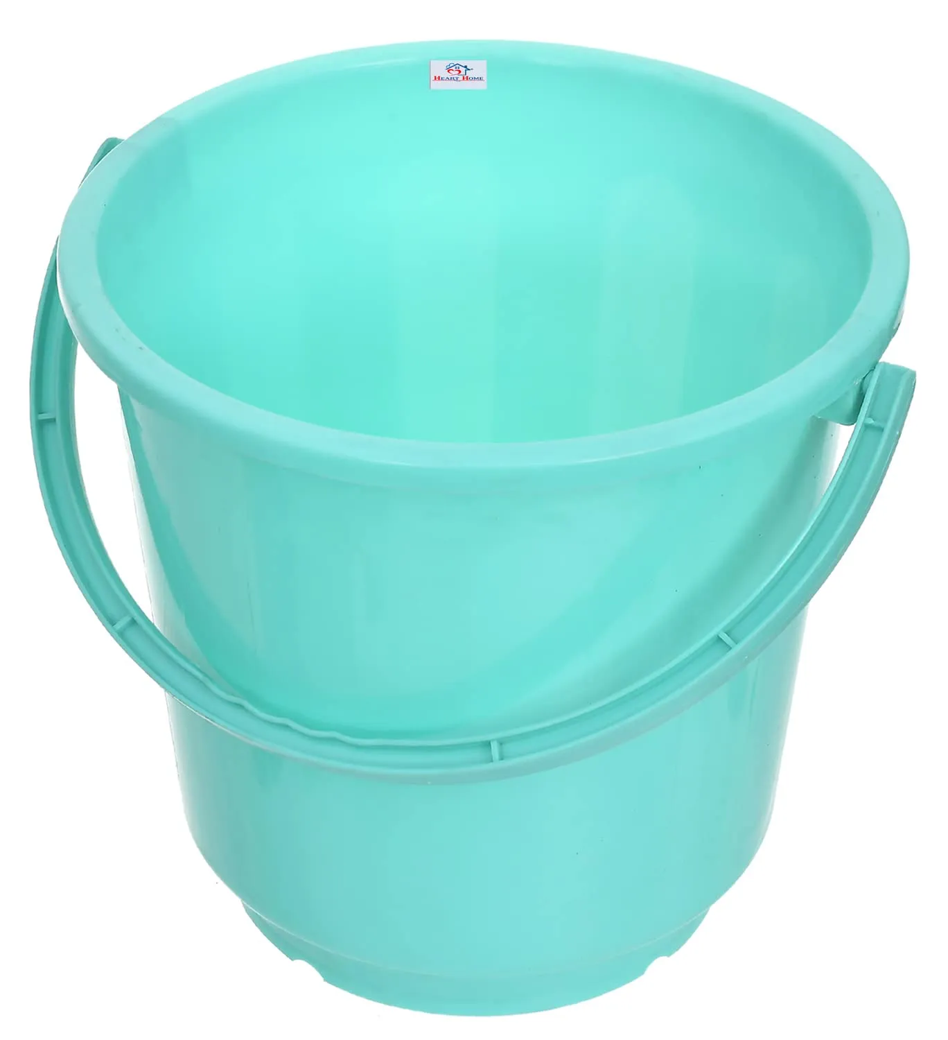 Heart Home Bucket|Plastic Bucket for Bathroom|Bucket for Bathing|Unbreakable Bucket with Handle|16 Liter (Green)