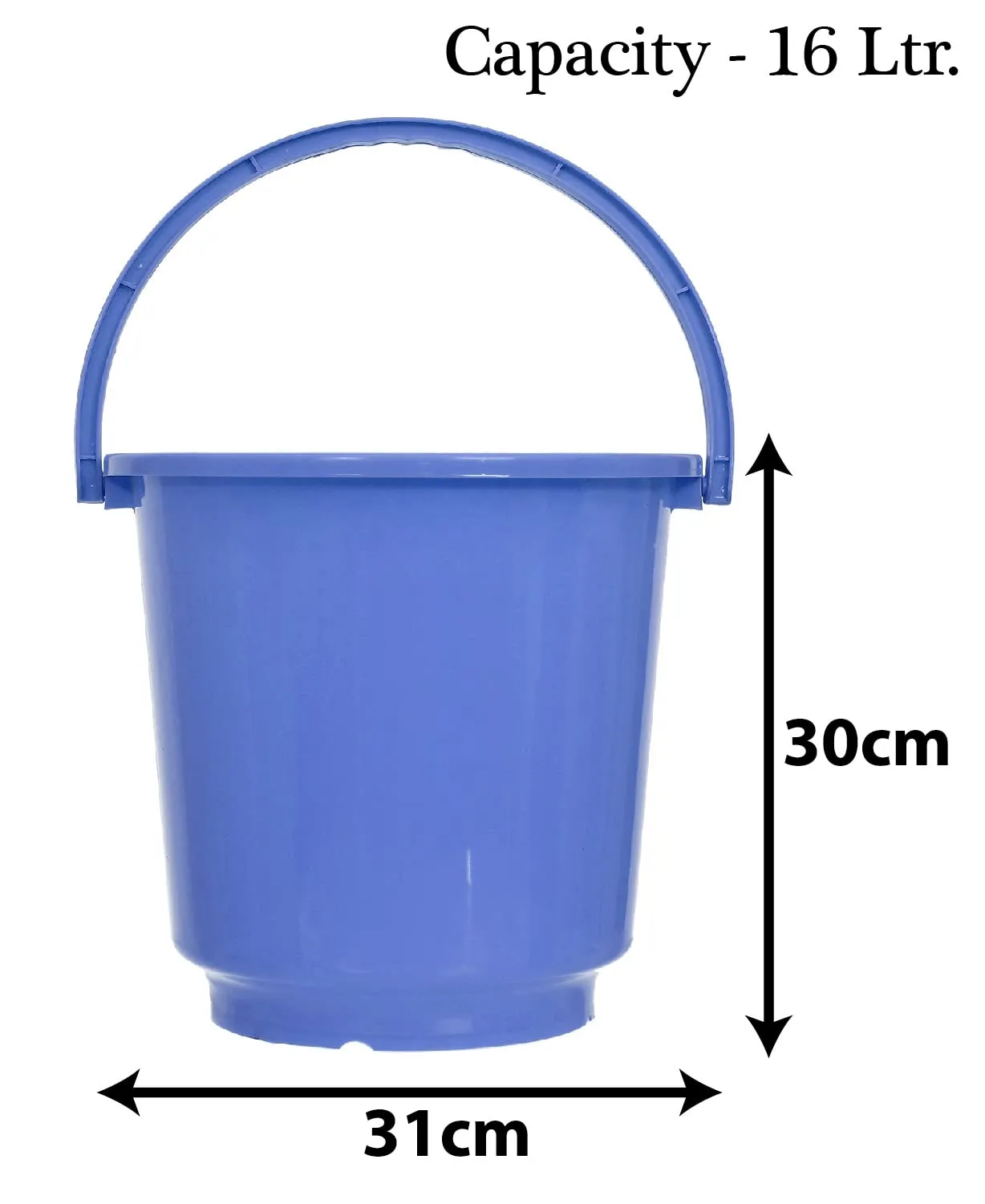 Heart Home Bucket|Plastic Bucket for Bathroom|Bucket for Bathing|Unbreakable Bucket with Handle|16 Liter|Pack of 2 (Blue & Green)