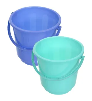 Heart Home Bucket|Plastic Bucket for Bathroom|Bucket for Bathing|Unbreakable Bucket with Handle|16 Liter|Pack of 2 (Blue & Green) Heart Home Bucket|Plastic Bucket for Bathroom|Bucket for Bathing|Unbreakable Bucket with Handle|16 Liter|Pack of 2 (Blue & Green)