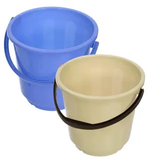Heart Home Bucket|Plastic Bucket for Bathroom|Bucket for Bathing|Unbreakable Bucket with Handle|16 Liter|Pack of 2 (Blue & Yellow) Heart Home Bucket|Plastic Bucket for Bathroom|Bucket for Bathing|Unbreakable Bucket with Handle|16 Liter|Pack of 2 (Blue & Yellow)