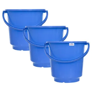 Heart Home Bucket|Plastic Bucket for Bathroom|Bucket for Bathing|Unbreakable Bucket with Handle|16 Liter|Pack of 3 (Blue) Heart Home Bucket|Plastic Bucket for Bathroom|Bucket for Bathing|Unbreakable Bucket with Handle|16 Liter|Pack of 3 (Blue)