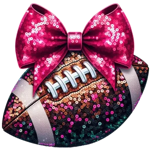 Heat transfer, faux glitter football, press and peel, made to order
