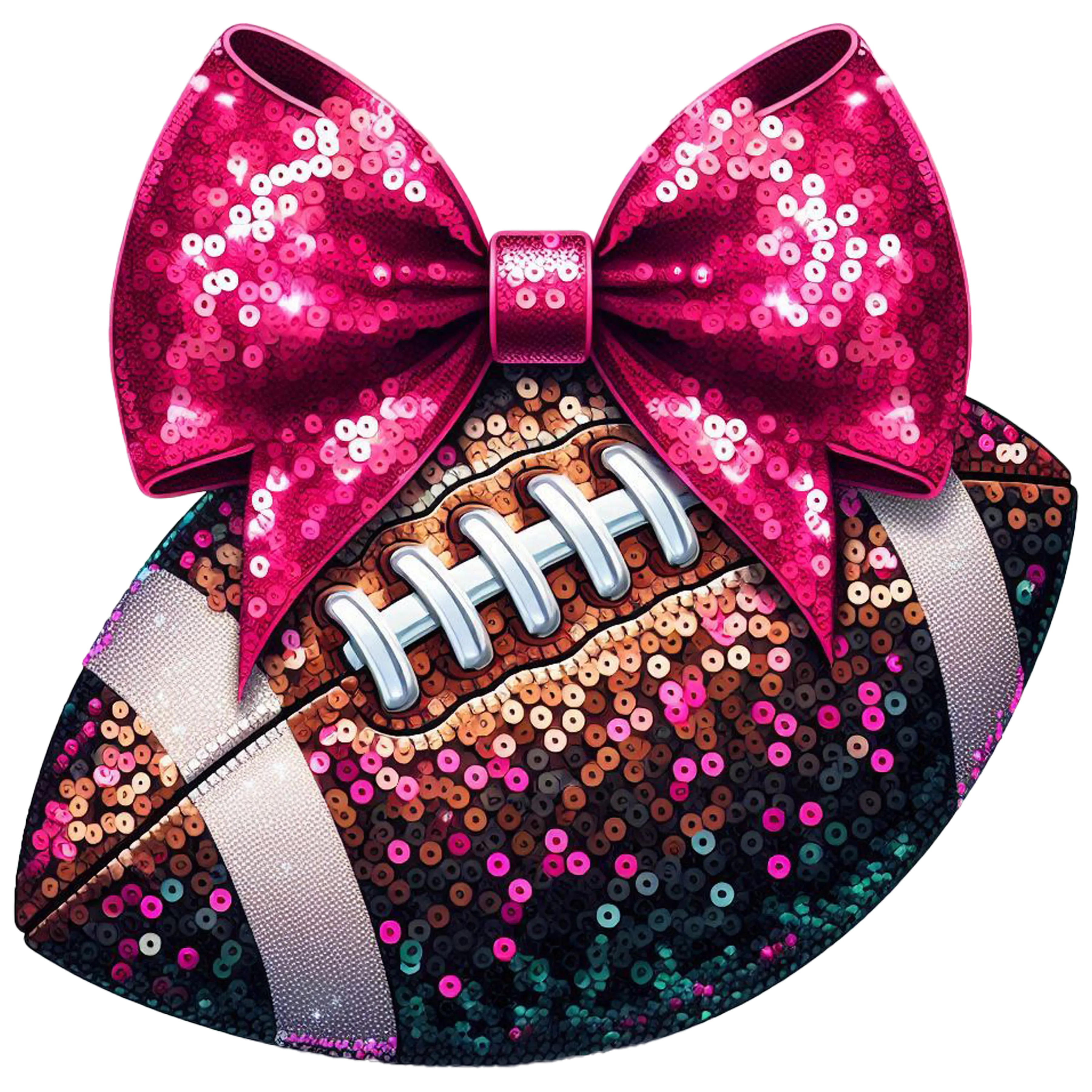 Heat transfer, faux glitter football, press and peel, made to order